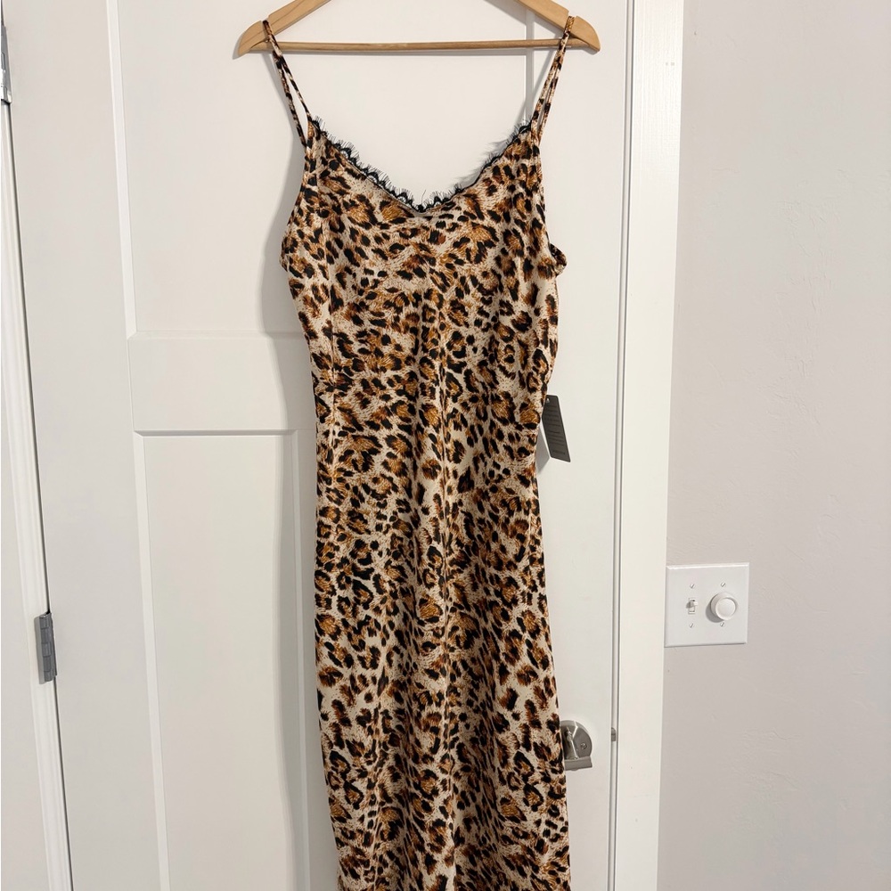 Bebe  Animal Print Midi Dress Size L - Picture 5 of 9